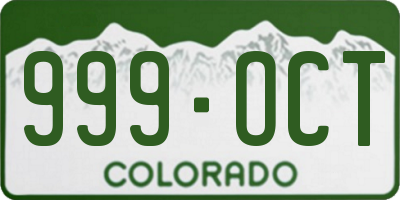 CO license plate 999OCT