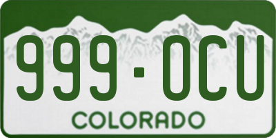 CO license plate 999OCU