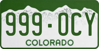 CO license plate 999OCY