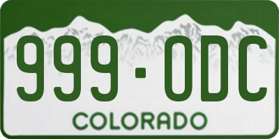 CO license plate 999ODC