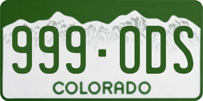 CO license plate 999ODS