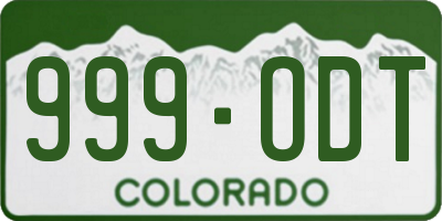 CO license plate 999ODT