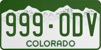 CO license plate 999ODV