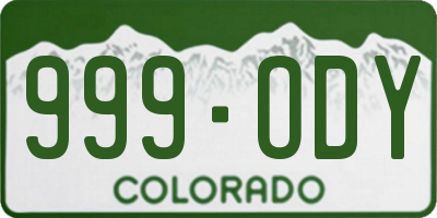 CO license plate 999ODY