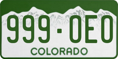 CO license plate 999OEO