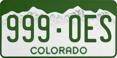 CO license plate 999OES