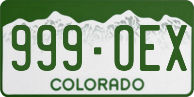 CO license plate 999OEX