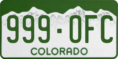 CO license plate 999OFC