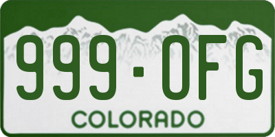 CO license plate 999OFG