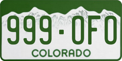CO license plate 999OFO