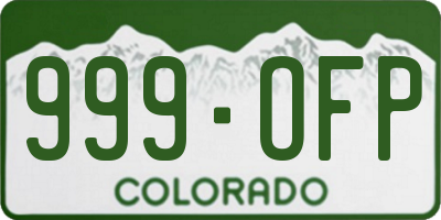 CO license plate 999OFP