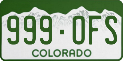 CO license plate 999OFS