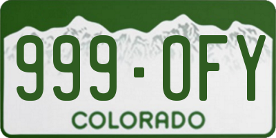 CO license plate 999OFY