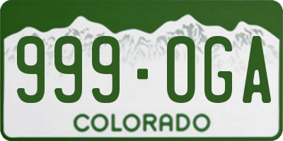 CO license plate 999OGA
