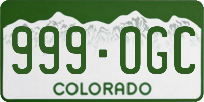 CO license plate 999OGC
