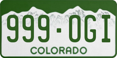 CO license plate 999OGI