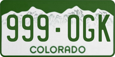 CO license plate 999OGK