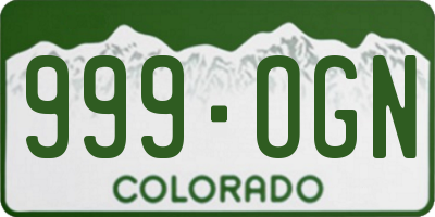 CO license plate 999OGN