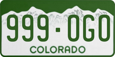 CO license plate 999OGO