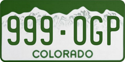 CO license plate 999OGP