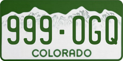 CO license plate 999OGQ