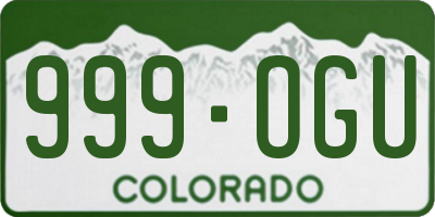 CO license plate 999OGU