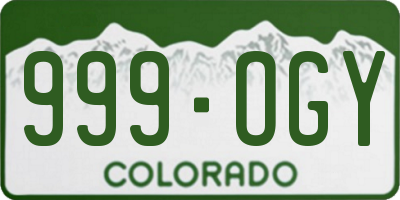 CO license plate 999OGY