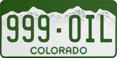 CO license plate 999OIL