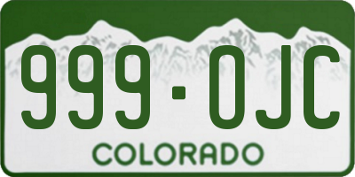CO license plate 999OJC