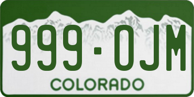 CO license plate 999OJM