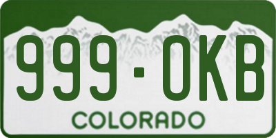 CO license plate 999OKB