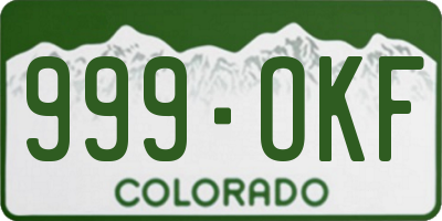 CO license plate 999OKF