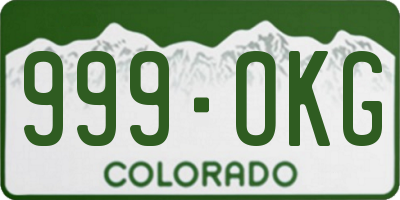 CO license plate 999OKG