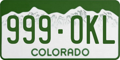 CO license plate 999OKL