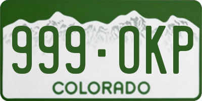 CO license plate 999OKP