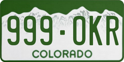 CO license plate 999OKR