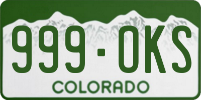 CO license plate 999OKS