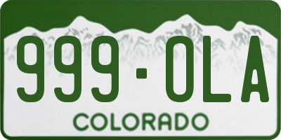 CO license plate 999OLA