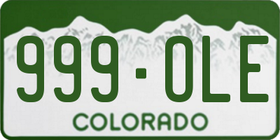 CO license plate 999OLE