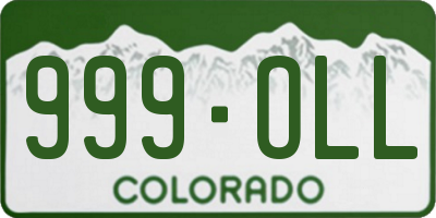 CO license plate 999OLL