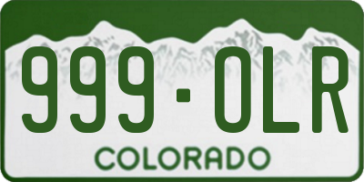 CO license plate 999OLR