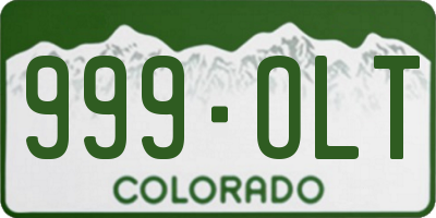 CO license plate 999OLT