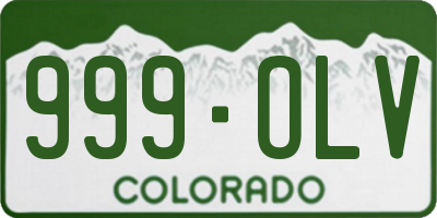 CO license plate 999OLV