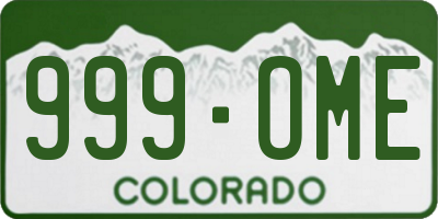 CO license plate 999OME