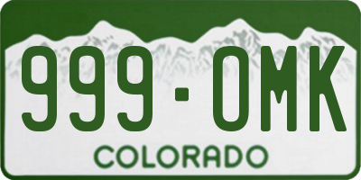 CO license plate 999OMK