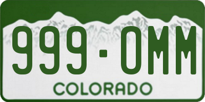 CO license plate 999OMM