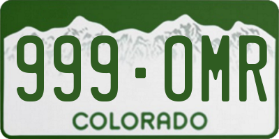 CO license plate 999OMR