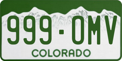 CO license plate 999OMV