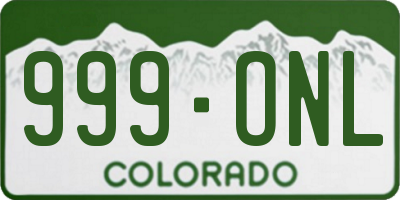 CO license plate 999ONL