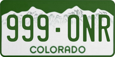CO license plate 999ONR